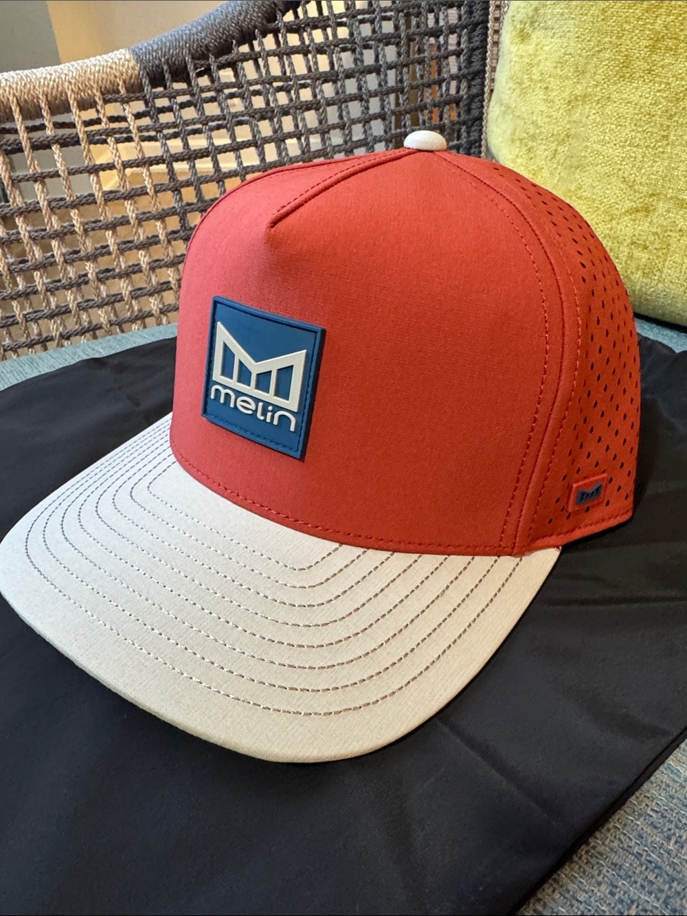 Melin Brand **CEL EXCLUSIVE IRVINE** Two-Tone Red and Cream Snapback Hat - Picture 16 of 17